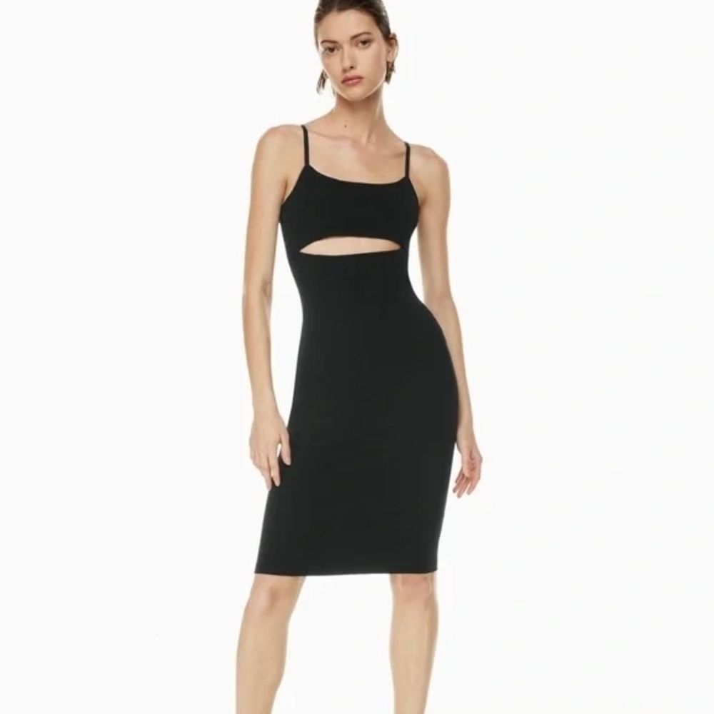 Babaton Fissure Sculpt Knit Dress From Aritzia- Black, Size M